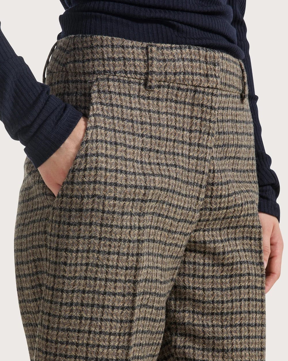 PANTALON A MOTIFS EN PURE LAINE – Image 2