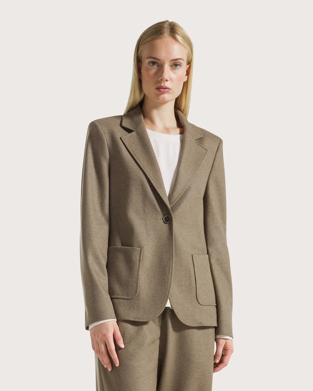 VESTE EN FLANELLE A SIMPLE BOUTONNAGE