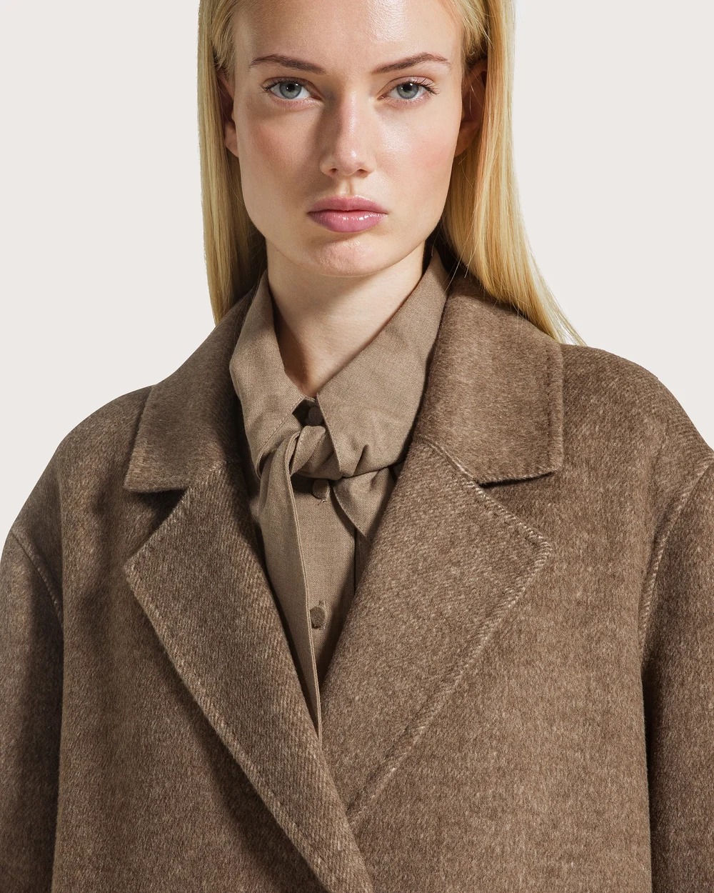 MANTEAU CROISE A DOUBLE FACE MARRON – Image 3