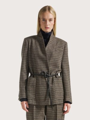 VESTE EN CACHEMIRE MATELASSEE EN LOSANGES