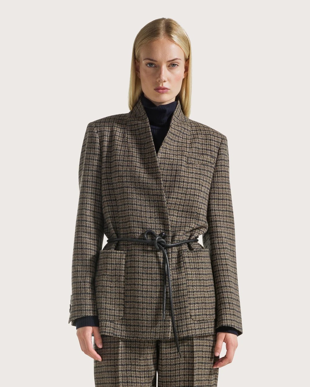 VESTE EN CACHEMIRE MATELASSEE EN LOSANGES