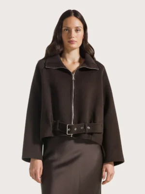 BLOUSON AVIATEUR DOUBLE FACE EN PURE LAINE