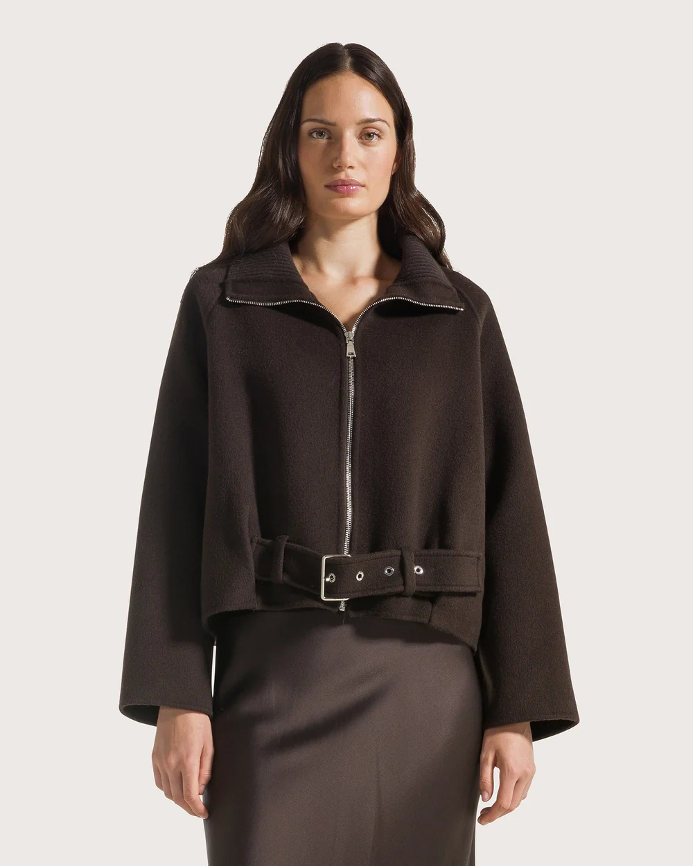 BLOUSON AVIATEUR DOUBLE FACE EN PURE LAINE