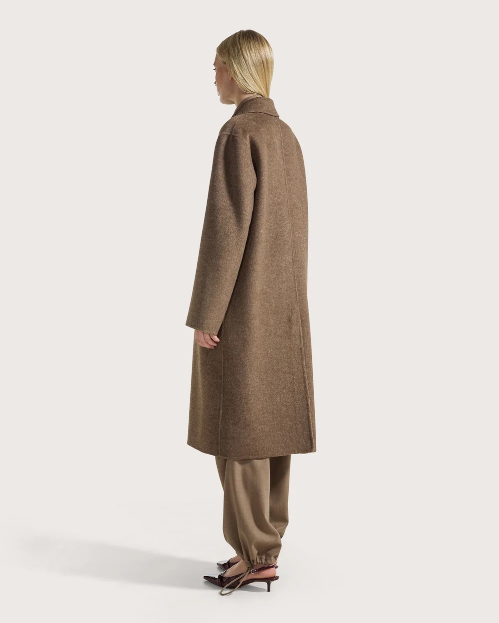 MANTEAU CROISE A DOUBLE FACE MARRON – Image 3