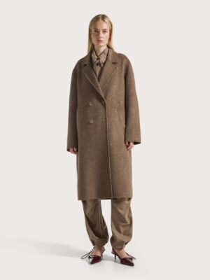 MANTEAU CROISE A DOUBLE FACE MARRON