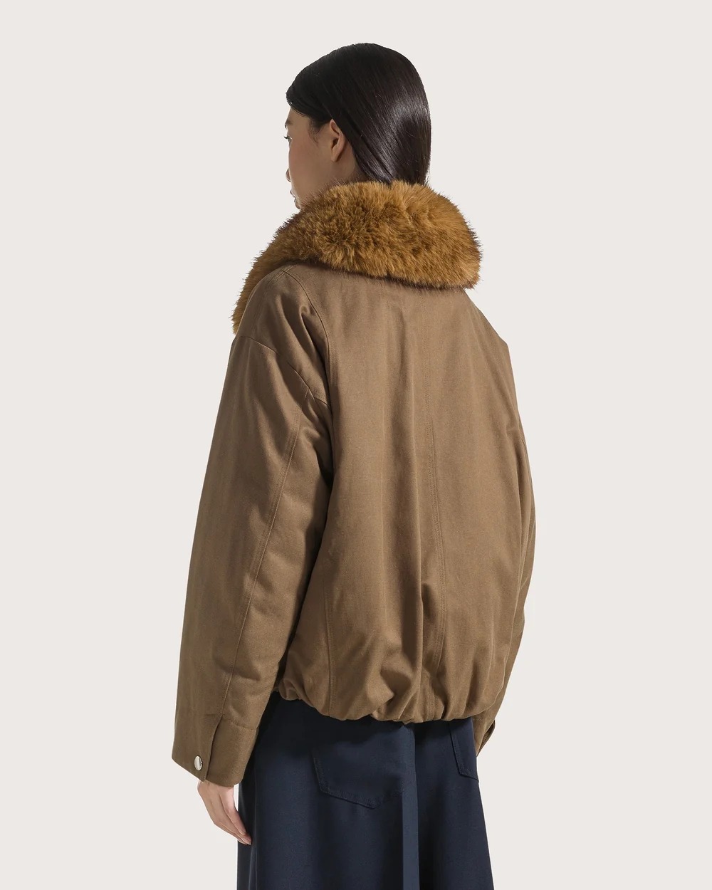VESTE A COL AMOVIBLE CARAMEL – Image 3