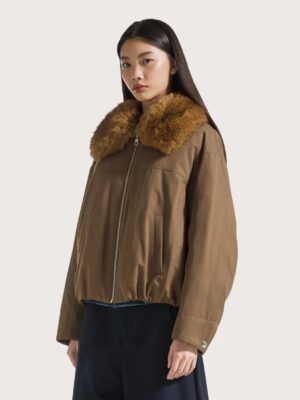 VESTE A COL AMOVIBLE CARAMEL