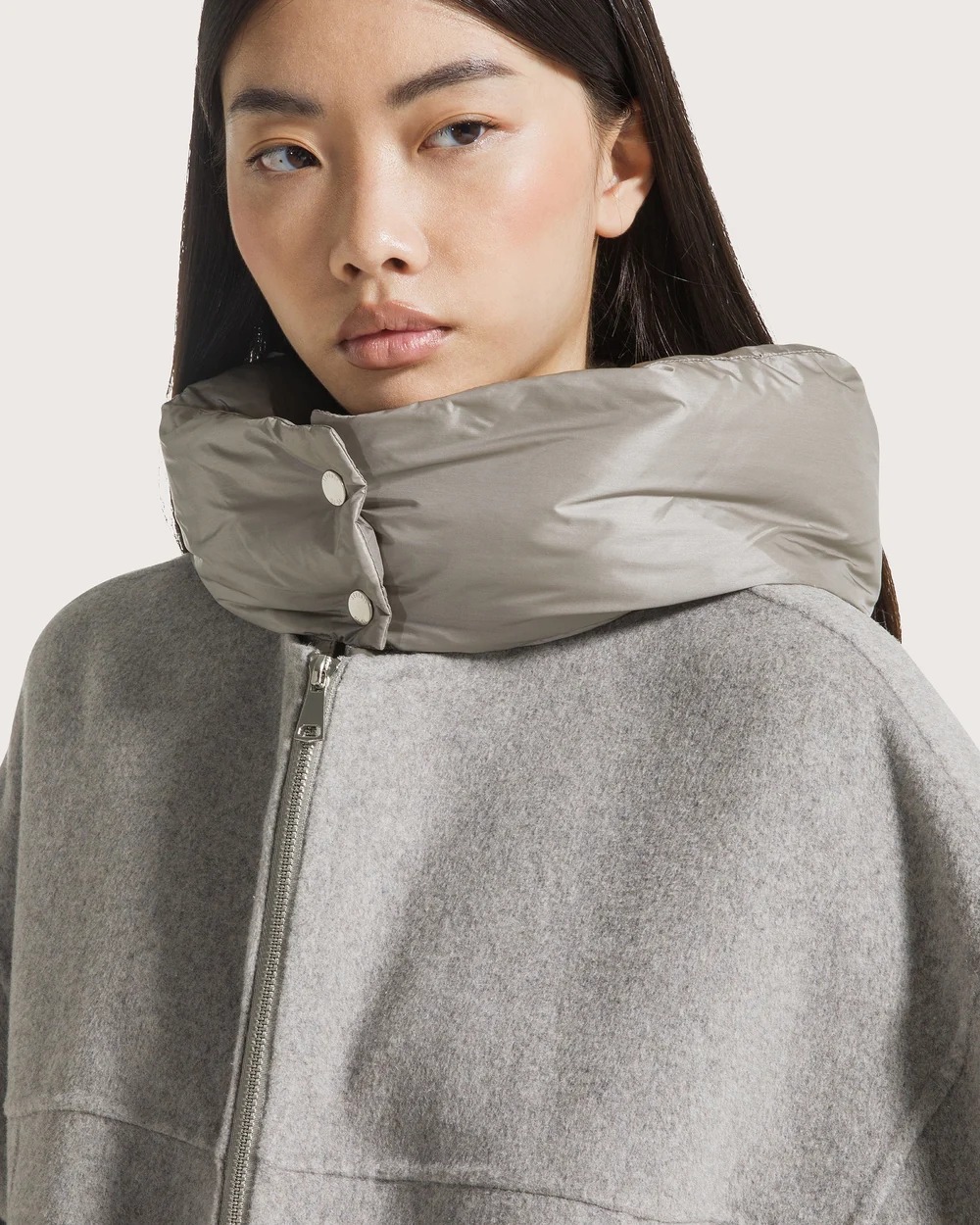 MANTEAU COURT A CAPUCHE AMOVIBLE MARINE – Image 3