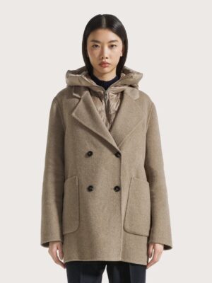 MANTEAU AVEC CAPUCHE AMOVIBLE BEIGE